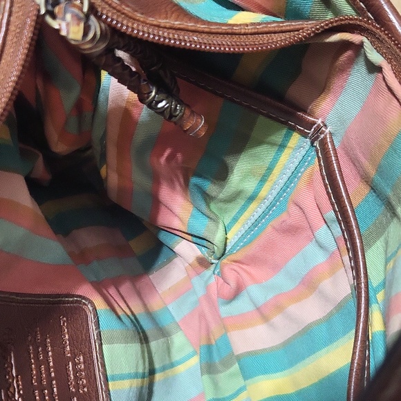 FOSSIL 75062 Woven Tan & Brown Key Shoulder Bag - Picture 14 of 16